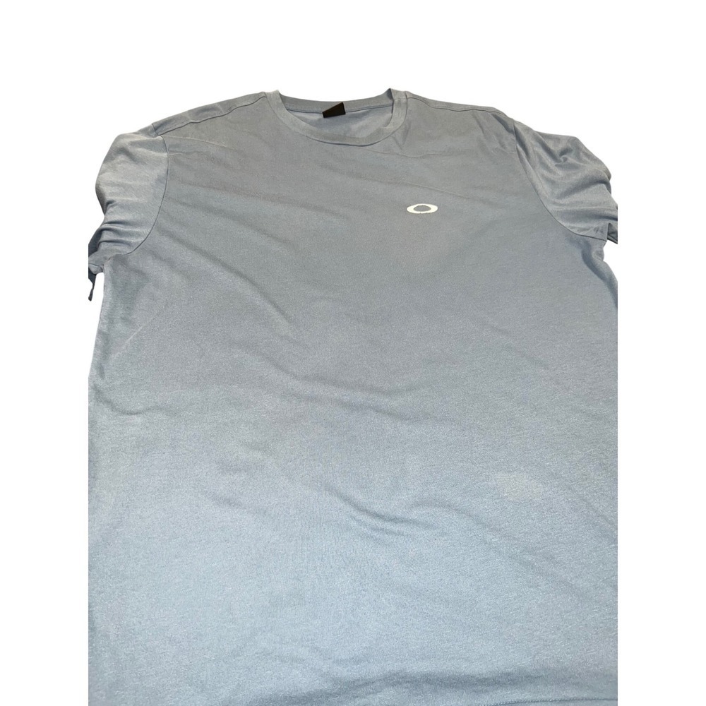 Oakley Mens XL Blue Short Sleeve Graphic‎ T-Shirt Camo Back Logo Regular Fit